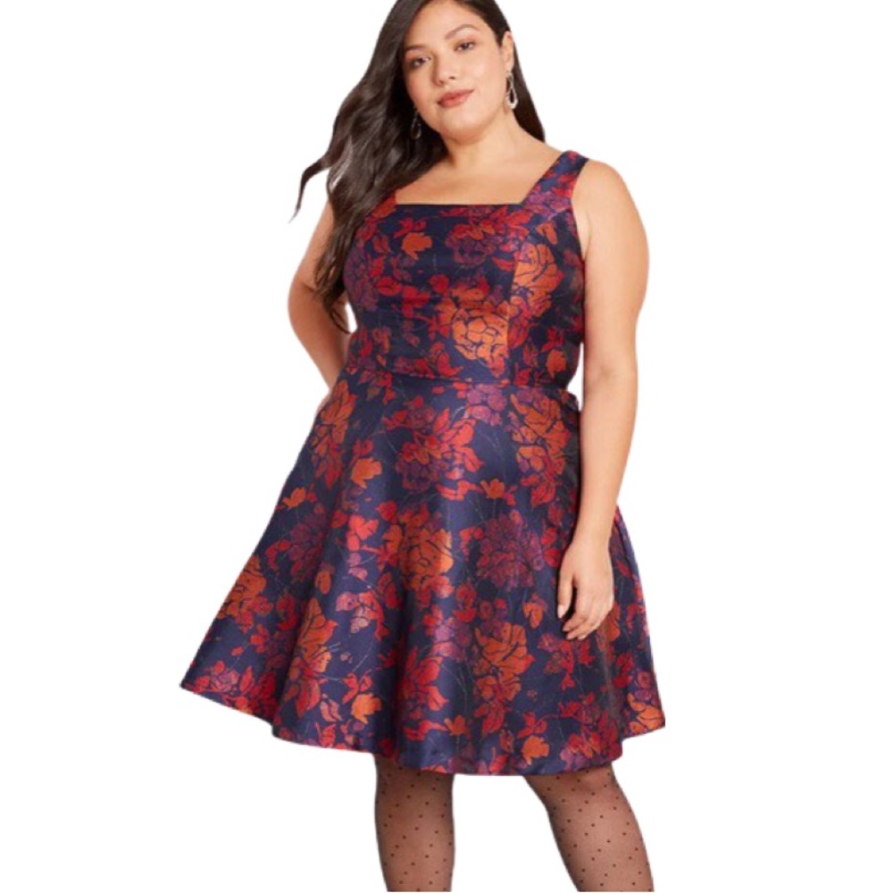 ModCloth RSVP Ready Vintage Inspired A Line Floral Sleeveless Mini Dress Festive
